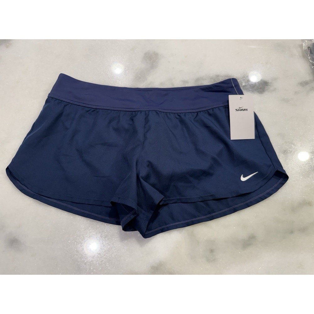 Nike Women's Size L Solid Element Swim Bottom Boardshorts Midnight Navy Blue NWT